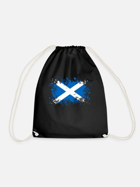 Scotland Scottish Scotland Holiday Gift - Drawstring Bag - black