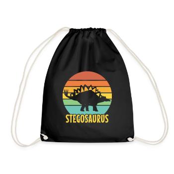 grand cadeau de dinosaure stegosaurus pour les dinosaures - Sac de sport léger - noir - Devant