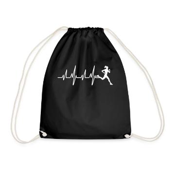 Courir le jogging marathon | Coureur EKG Heartbeat mot - Sac de sport léger - noir - Devant