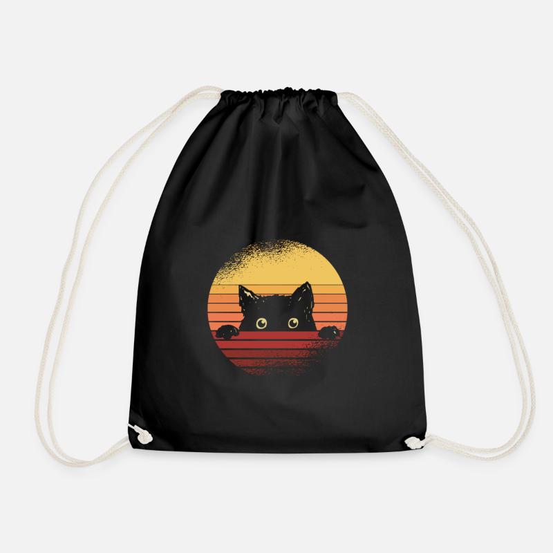Schwarze Katze - Turnbeutel - Schwarz