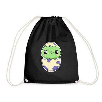 Petit dinosaure sorti de l’œuf - Sac de sport léger - noir - Devant