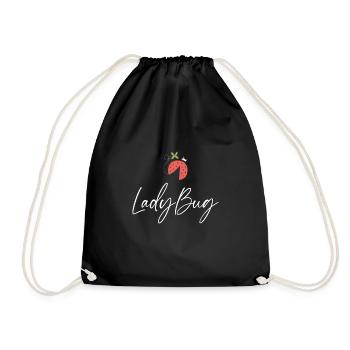 Ladybug gift for girls, women & ladybugs - Drawstring Bag - black - Front