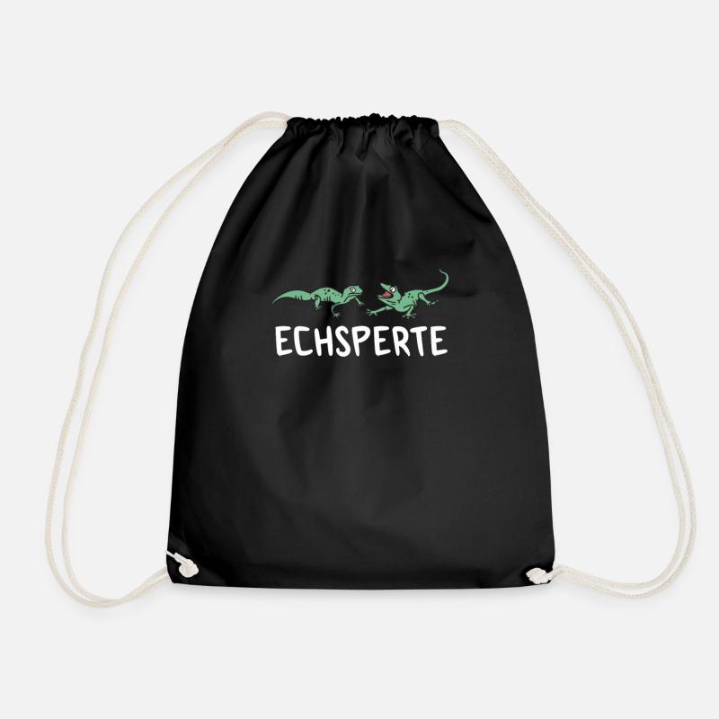 Echsperte Echse Echsen Reptil Reptilien Tierpflger - Turnbeutel - Schwarz