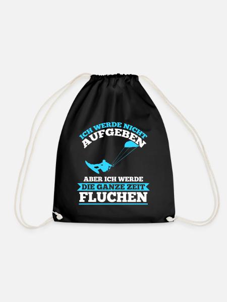 Kitesurfen Surfer Wellenreiten Kiteboearding Lusti - Turnbeutel - Schwarz