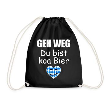 Bayerischer Bier Spruch Lustig - Turnbeutel - Schwarz - Vorne