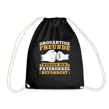 Großartige Freunde Patenonkel Onkel Taufe Pate - Turnbeutel - Schwarz - Vorne