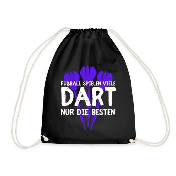 FUSSBALL SPIELEN VIELE - DART NUR DIE BESTEN !!! - Turnbeutel - Schwarz - Vorne