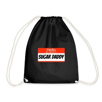 Hello my name is Sugar Daddy - Drawstring Bag - black - Front
