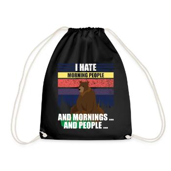 je déteste les gens - Sac de sport léger - noir - Devant