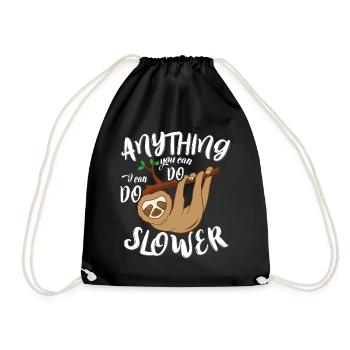 Sloth sloth baby sloth gift - Drawstring Bag - black - Front