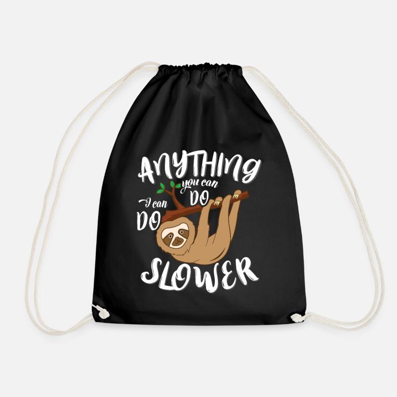 Sloth sloth baby sloth gift - Drawstring Bag - black