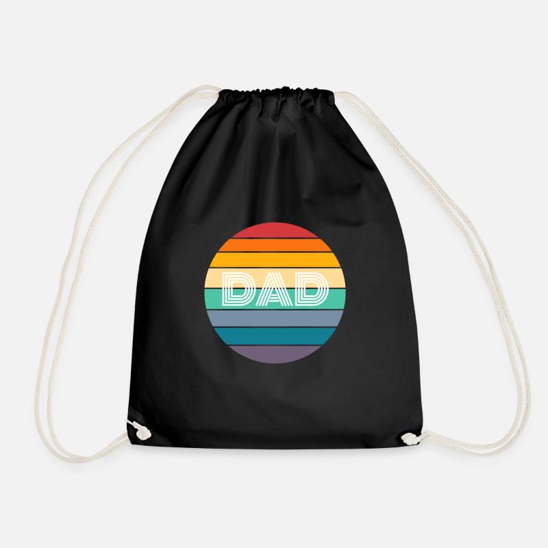 Rainbow DAD Shirt, Retro DAD, DAD Sunset, DAD - Turnbeutel - Schwarz