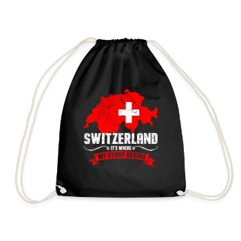 Schweizer - Turnbeutel - Schwarz - Vorne