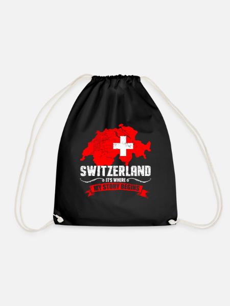Swiss - Drawstring Bag - black