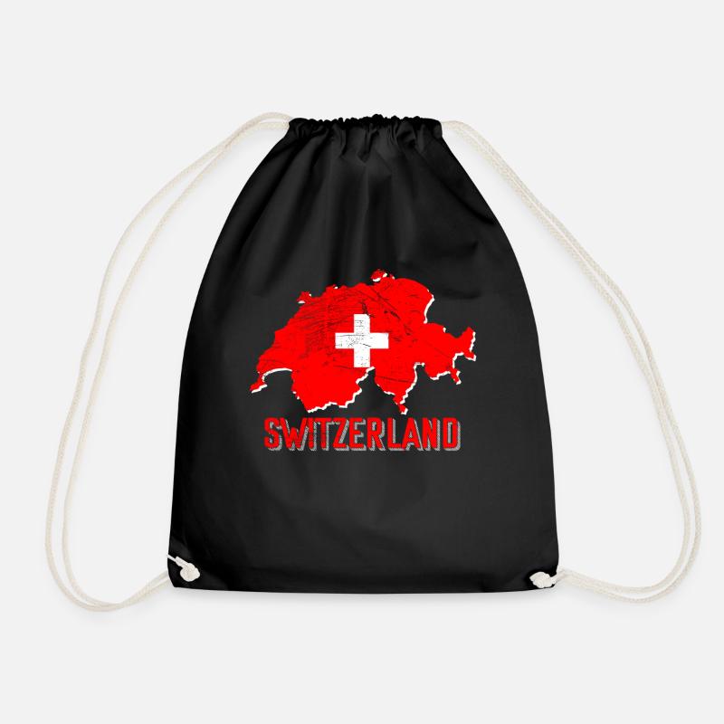 Schweiz - Turnbeutel - Schwarz