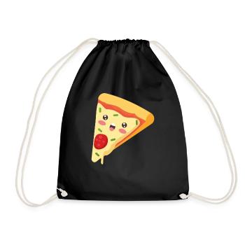 Pizza kawaii - Sac de sport léger - noir - Devant