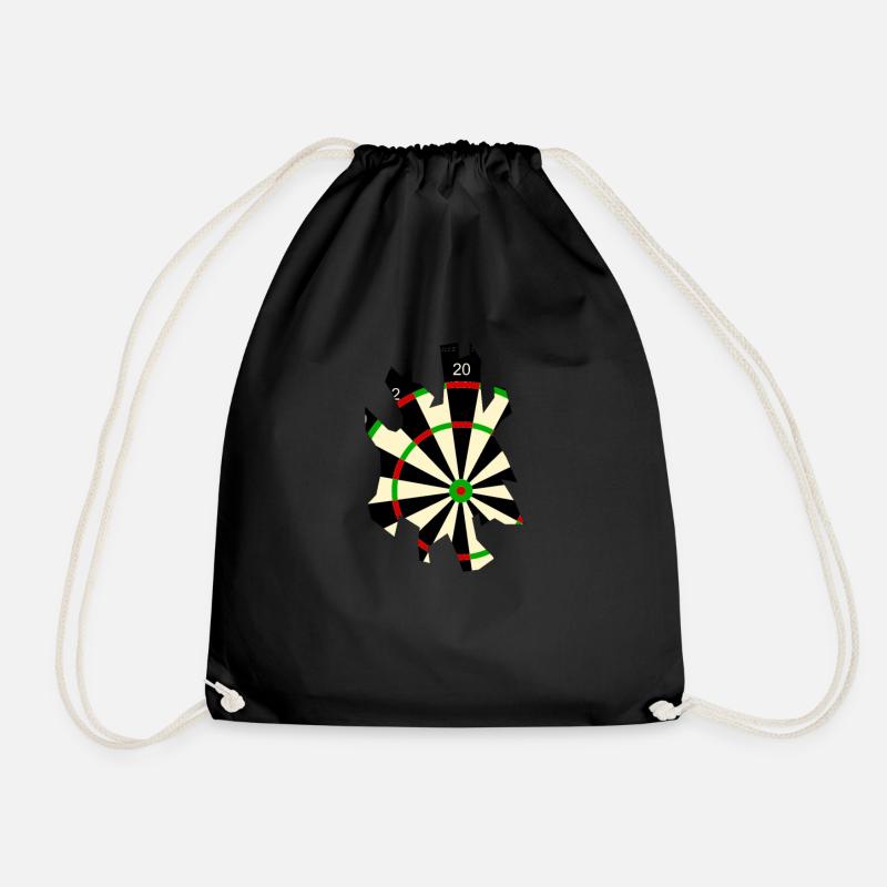 Dartscheibe - Turnbeutel - Schwarz