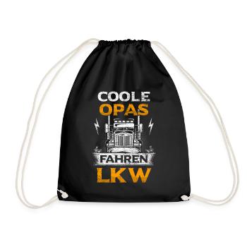 LKW Opa Geschenkidee - Turnbeutel - Schwarz - Vorne