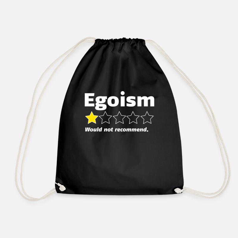 Egoismus | Ein-Sterne-Bewertung - würde nicht empfehlen - Turnbeutel - Schwarz