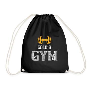 Lustiges Gold's Gym T-Shirt - Turnbeutel - Schwarz - Vorne