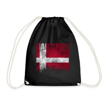 Danemark drapeau drapeau danois scandinavie vacances - Sac de sport léger - noir - Devant