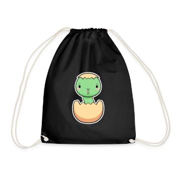 Petit dinosaure fait d’œuf - Sac de sport léger - noir - Devant