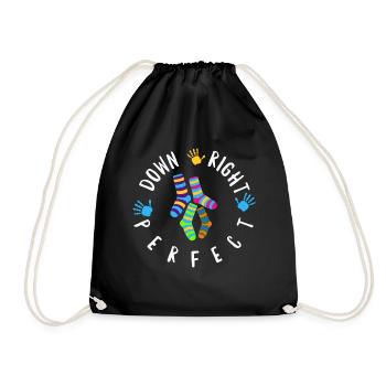 Down Syndrome Awareness Right Perfect Colorful - Drawstring Bag - black - Front