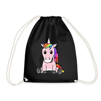 Unicorn Mythical Creatures Children Baby - Drawstring Bag - black - Front