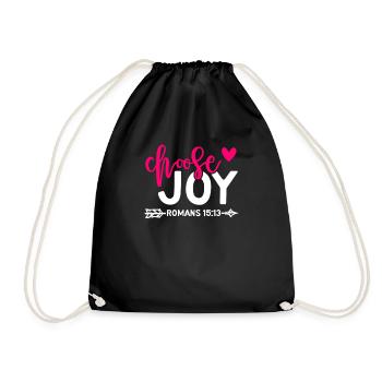 Christian Choose Joy Quote Netter rosa Bibelvers - Turnbeutel - Schwarz - Vorne