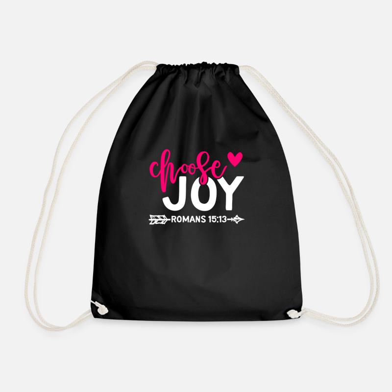 Christian Choose Joy Quote Netter rosa Bibelvers - Turnbeutel - Schwarz