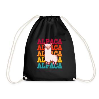 Alpaca Guanaco Llama Vicuna Breeder Alpaca - Drawstring Bag - black - Front