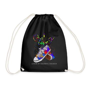 I love a Pair of Colorful Sneaker Geschenk Schuhe - Turnbeutel - Schwarz - Vorne