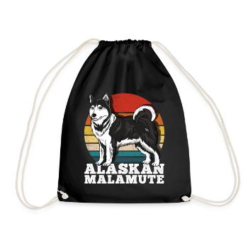 Alaskan Malamute Dog Lover Rétro - Sac de sport léger - noir - Devant
