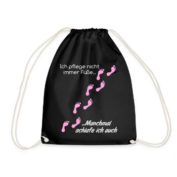Fußpflege Pediküre Podologe Nagelstudio Geschenk - Turnbeutel - Schwarz - Vorne