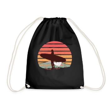 Vintage Surfergirl - Drawstring Bag - black - Front