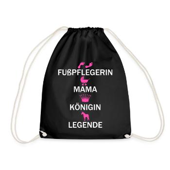 Fußpflegerin Mama Pediküre Nagelstudio Geschenk - Turnbeutel - Schwarz - Vorne