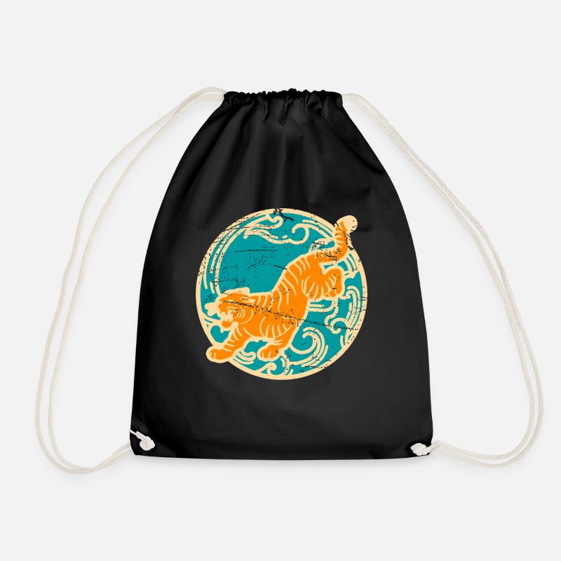 Tiger mixed martial arts big cats wild cats - Drawstring Bag - black
