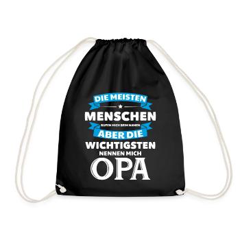 Opa Großvater Vater Enkel Rentner Senior Geschenk - Turnbeutel - Schwarz - Vorne