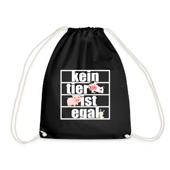 Kein Tier Ist Egal Pro Vegan Vegetarier Tierschutz - Turnbeutel - Schwarz - Vorne