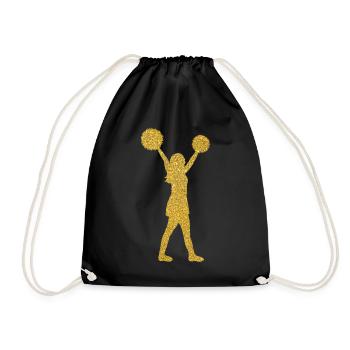 Cheerleading cheerleader dance gift women - Drawstring Bag - black - Front