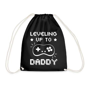 Leveling Up To Daddy - Drawstring Bag - black - Front