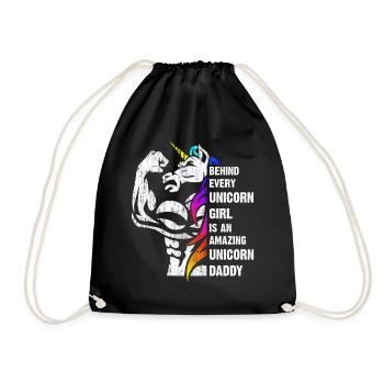 Unicorn Dad Dadacorn Dadicorn Daddycorn - Drawstring Bag - black - Front