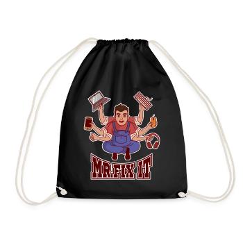Mr. Fix IT Admin IT Specialist Sysadmin - Drawstring Bag - black - Front