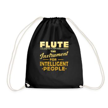 Flute musical instrument flute player - Drawstring Bag - black - Front
