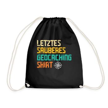 Geocacher Caching Cache Geocache Geocachen Lustig - Turnbeutel - Schwarz - Vorne