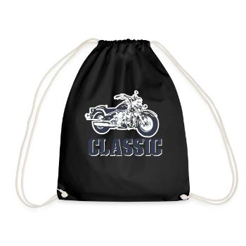 "Classic" motorcycle design - Drawstring Bag - black - Front