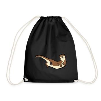 mignon la loutre cadeau pour les amis loutre - Sac de sport léger - noir - Devant