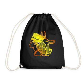 Egypt vacation pyramids sphinx archeology pharaoh - Drawstring Bag - black - Front