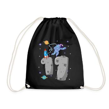 Astronaute avec fusée le 11e anniversaire de l'astéroïde - Sac de sport léger - noir - Devant