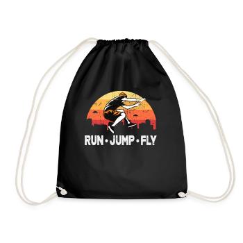 Parkour Run Jump Fly - Drawstring Bag - black - Front